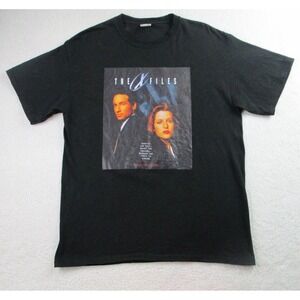 VTG The X Files T-Shirt Mens Large Black Short Sleeve Fight The Future Graphic L